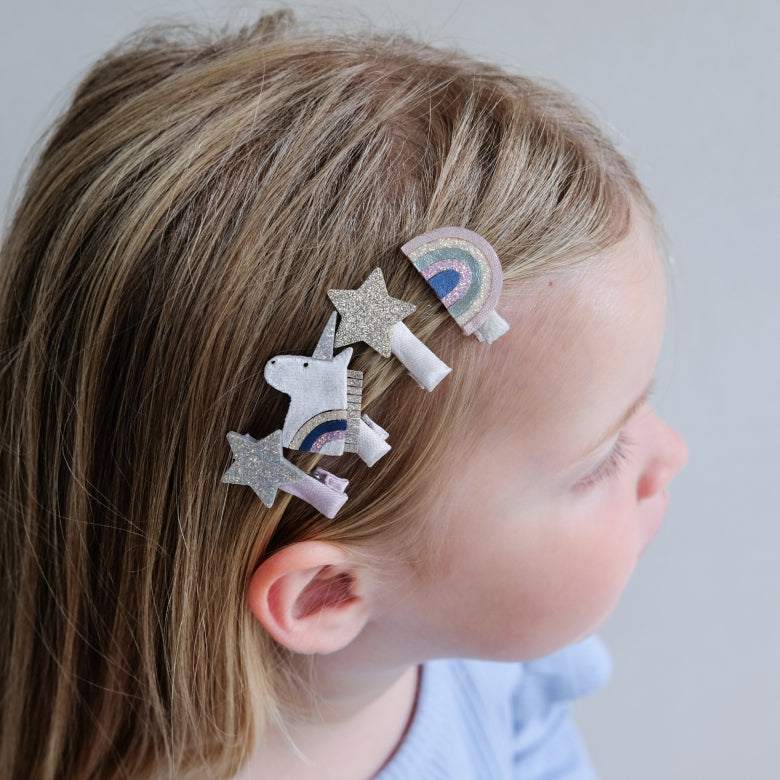 Mini-Haarspangen Celeste Unicorn