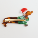 Red Cuckoo Haarclip Xmas Dog