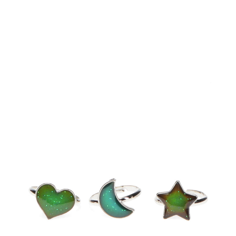Rex London Stimmungsringe (3er-Set) Heart Star & Moon