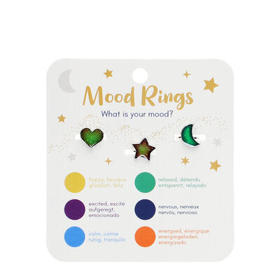 Rex London Stimmungsringe (3er-Set) Heart Star & Moon