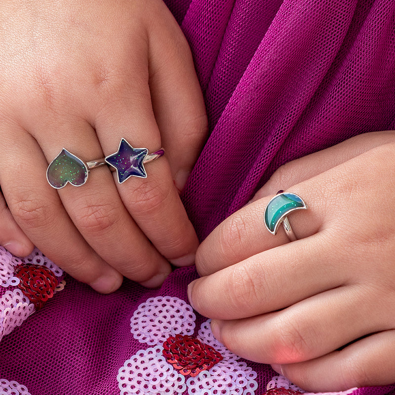 Rex London Stimmungsringe (3er-Set) Heart Star & Moon