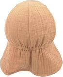 GOTS MINI-Schildmütze, Musselin Nackenschutz - cork washed