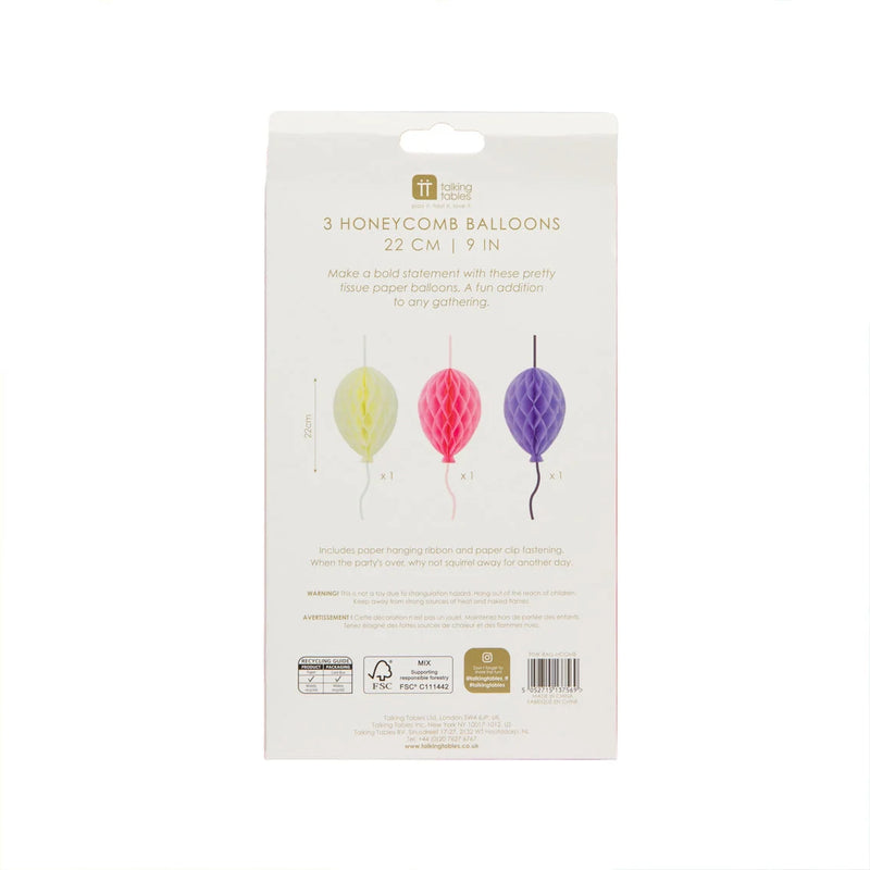 Honeycombs Balloons pink 3-er Set