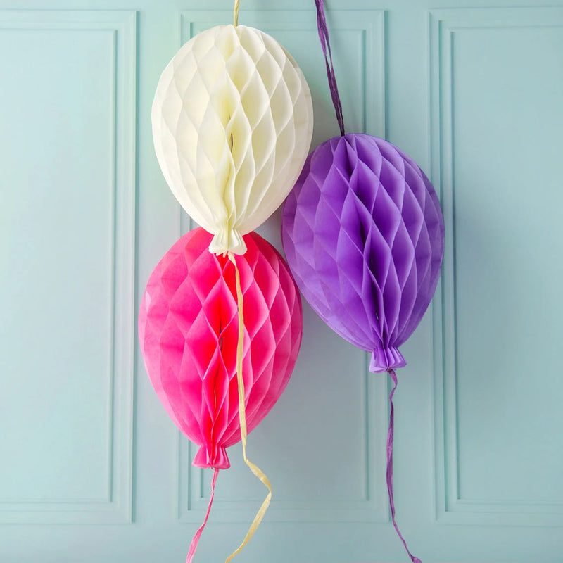 Honeycombs Balloons pink 3-er Set