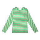 The New Langarmshirt Frie gerippt grün/weiß gestreift