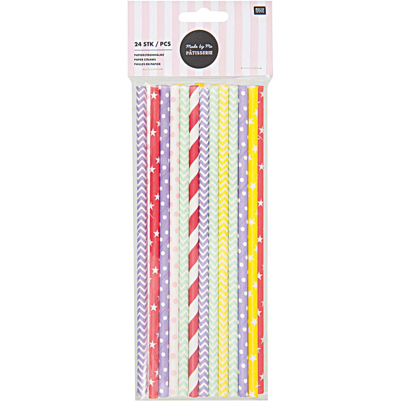 Papierstrohhalme Multocolored -Mix