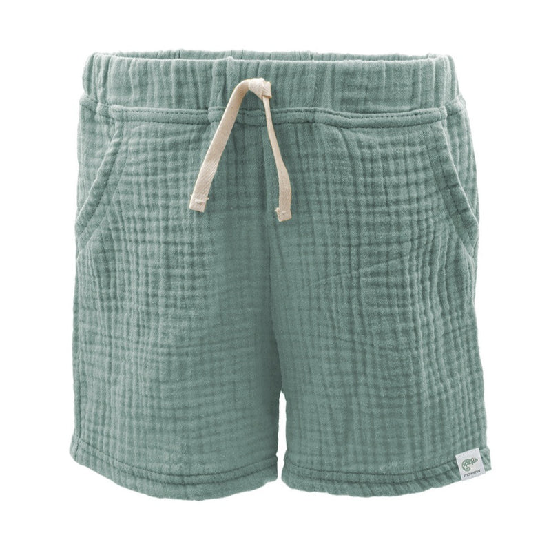 Mini Shorts GOTS Musselinstoff meeresgrün