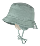 Baby Fischermütze Musselin GOTS Jeans meeresgrün