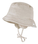 Baby Fischermütze Musselin GOTS Jeans beigemeliert