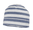 Mütze Jersey Ringel mit Umschlagrand grey/blaumeliert medico