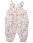Overall mit Rüsche Musselin Blassrosa-dusty rose-Blümchen