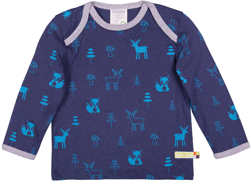 Loud & Proud Langarmshirt Wald Woll-Anteil Midnight