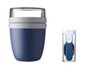 Lunchpot Ellipse Nordic Denim inklusive faltbarer Löffel