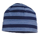 Mütze Jersey Ringel mit Umschlagrand  jeansmeliert/marine
