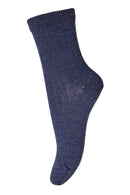 MP Wollsocken Rippe - Dark Denim Melange