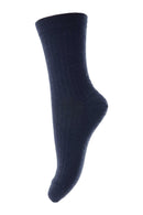 MP Wollsocken Rippe - Navy