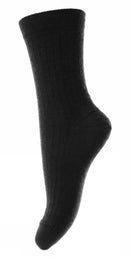 MP Wollsocken Rippe - Black