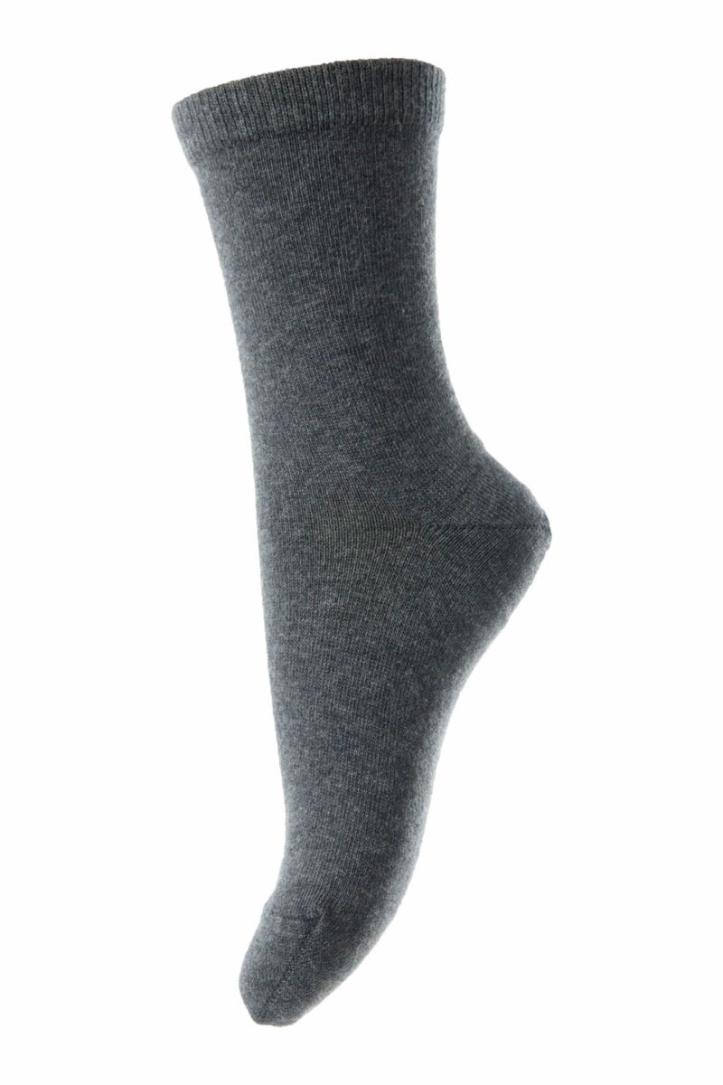 Woll-/Baumwollsocken - Dark Grey Melange