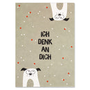 Postkarte Hunde - "Ich denke an Dich"