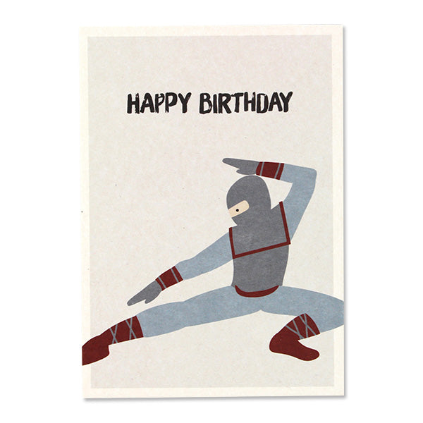 Postkarte Ninja „Happy Birthday“