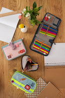 Schlampermäppchen /Blau/Neon-Gelb