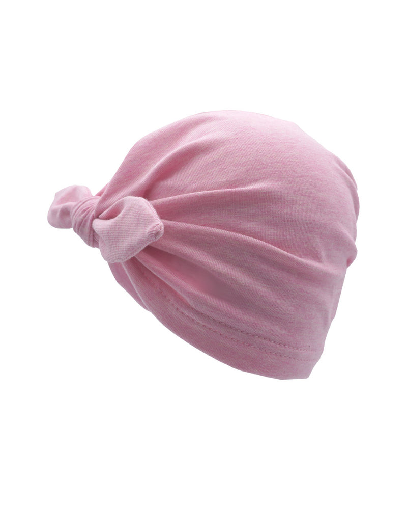 Baby Turban mit Schleife GOTS rosameliert