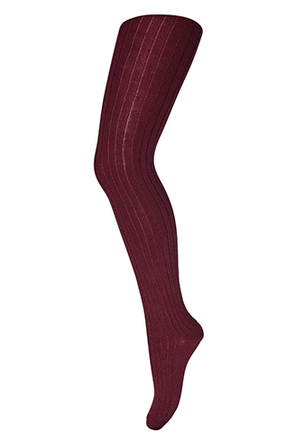 MP Strumpfhose Wolle Rippe Wine Red