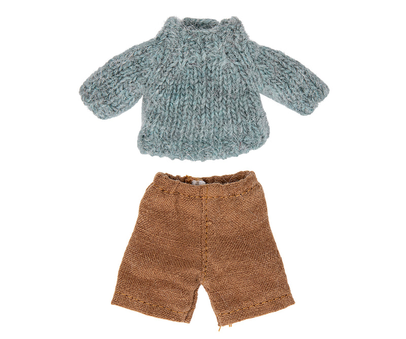 Kleidung: Strickpullover und Strickpullover für großer Bruder Maus
