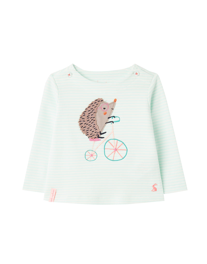 Joules Langarmshirt Harriet Aqua Streifen Igel