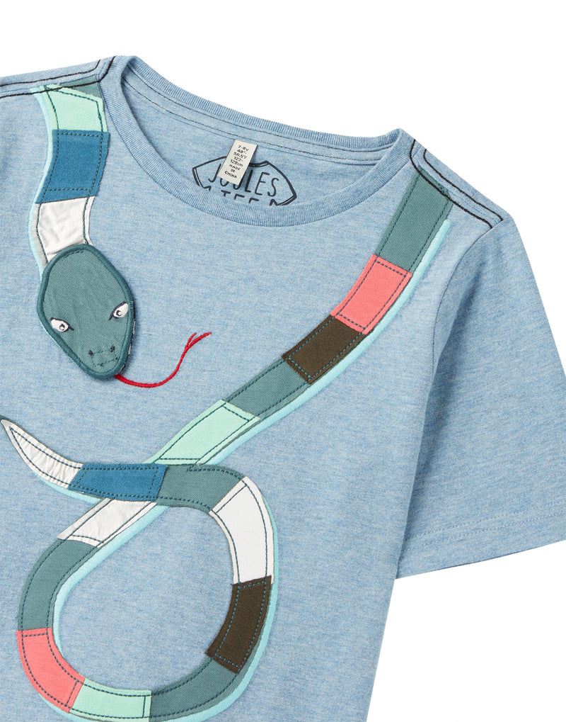 Joules T-Shirt Chomp Schlange blau