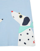 Joules T-Shirt Blue Stripe Dogs