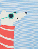 Joules T-Shirt Blue Stripe Dogs