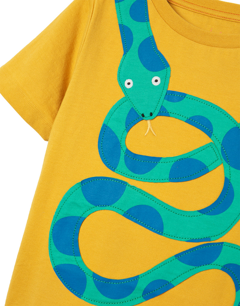 Joules T-Shirt Archie Yellow Snake