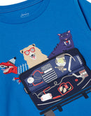Joules T-Shirt Chomp Blue Animal Jeep