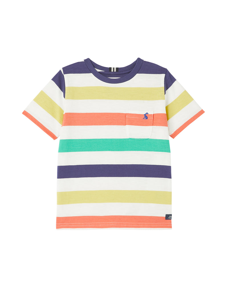 Joules T-Shirt - White Multi Stripes