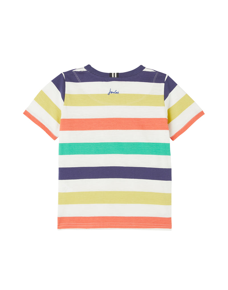 Joules T-Shirt - White Multi Stripes