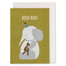 Klappkarte Elefant mit Teddy „Hello Baby“ Klappkarte Ava & Yves