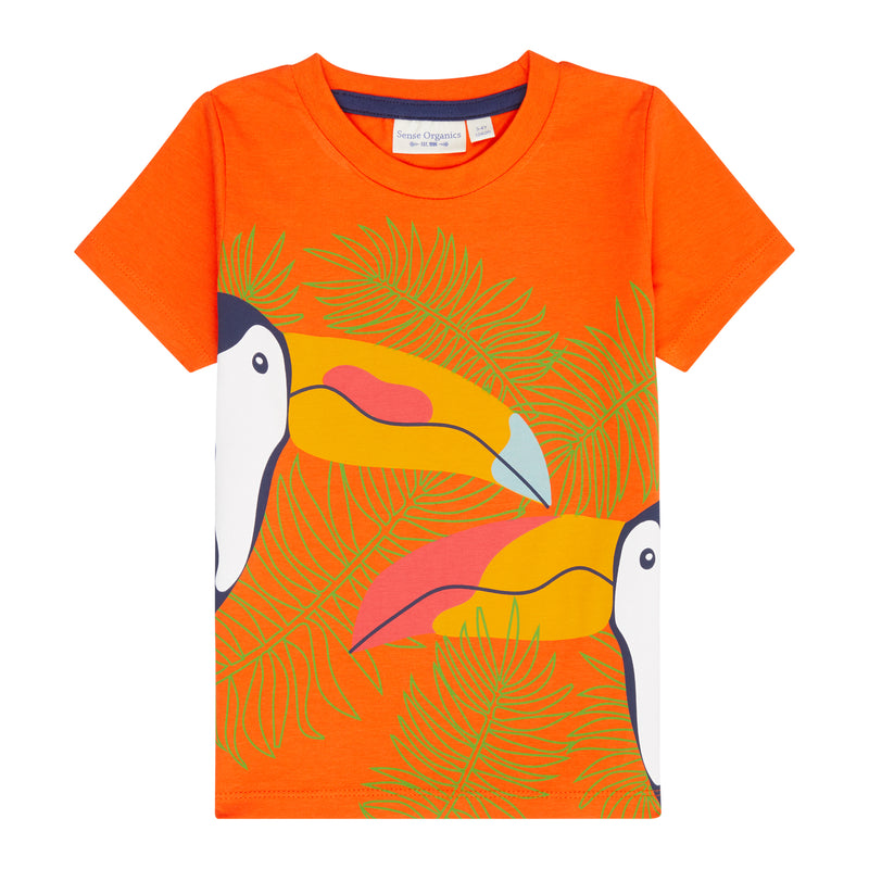 Sense Organics T-Shirt Ibon - Orange + Toucan