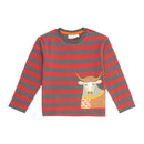 Sense Organics Langarmshirt Lias Rot-Dunkel Grau gestreift + Stier