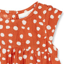 Sense Organics Zweifarbiges Musselin-Kleid Neela Rusty Red