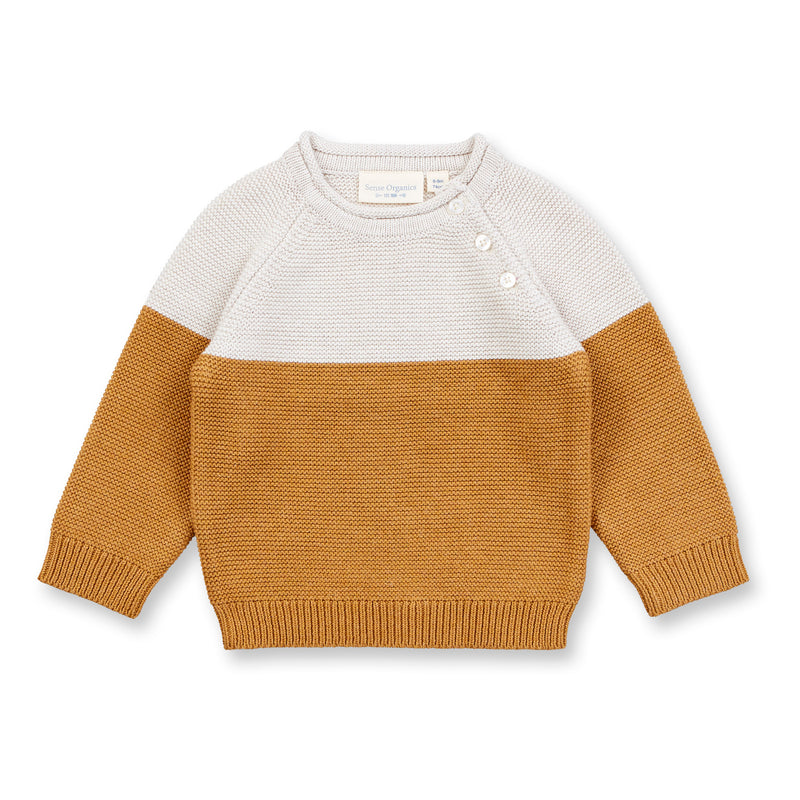 Sense Organics Strickpullover Victor Oatmeal /Camel