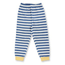 Sense Organics Schlafanzug Long John Steel Blue Streifen mit Hund