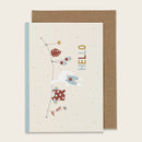 Klappkarte Wäscheleine mit Hase, Schuhe, Shirt, blau – Hello