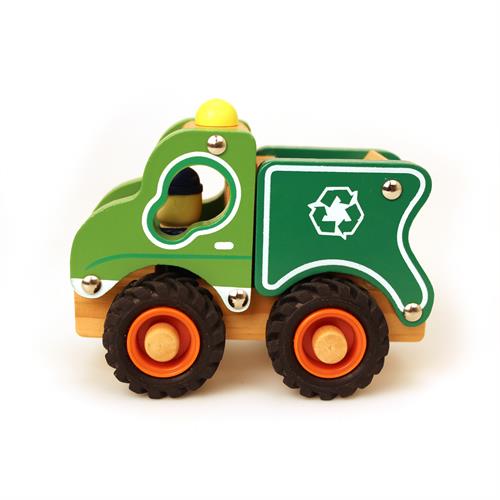 Holzauto Müllwagen mit Gummireifen