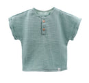 Baby Hemd kurzer Arm Musselin GOTS Meeresgrün
