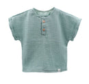 Baby Hemd kurzer Arm Musselin GOTS Meeresgrün