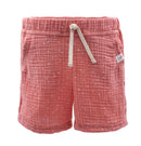 Mini Shorts GOTS Musselinstoff Rust/Weiß