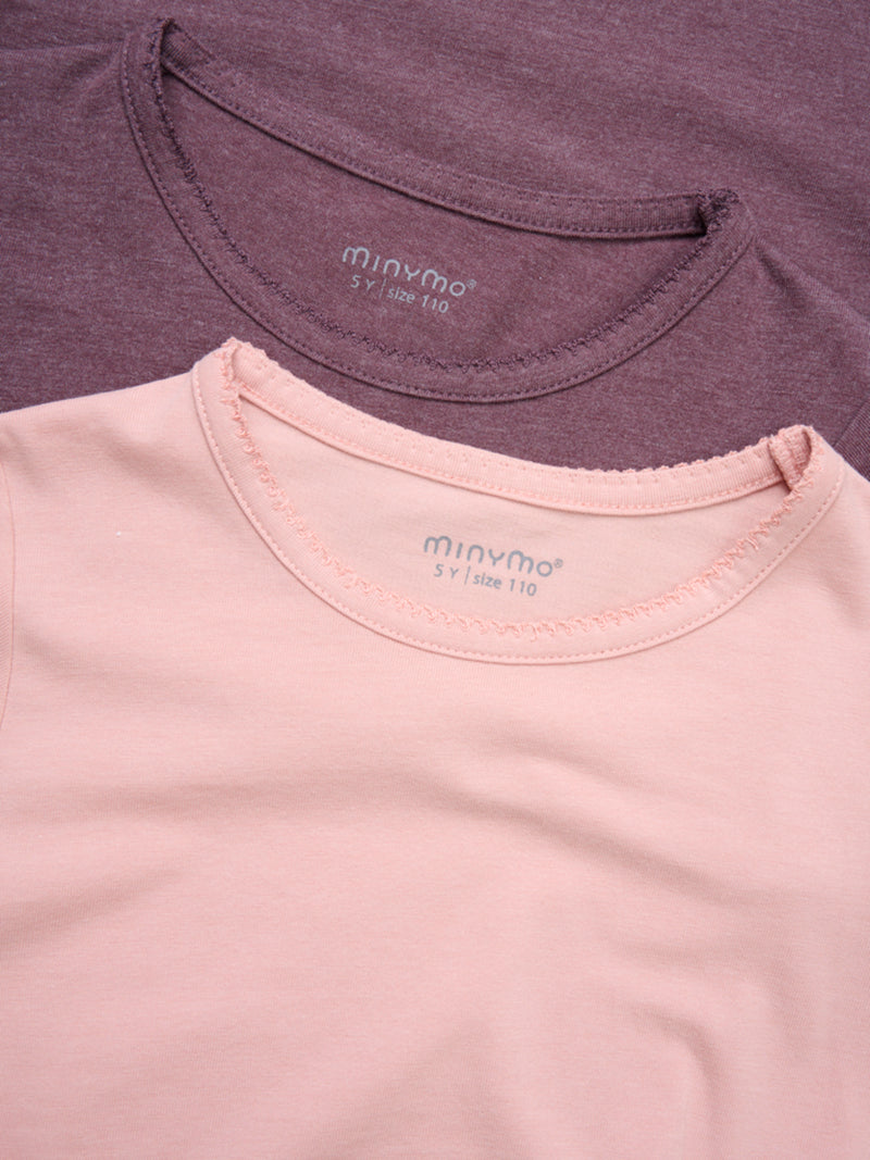 Minymo T-Shirts 2er-Set Misty Rose