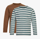 Minymo Langarmshirt 2er-Set Braun