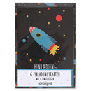 Einladungskarten Rakete 6 Stück